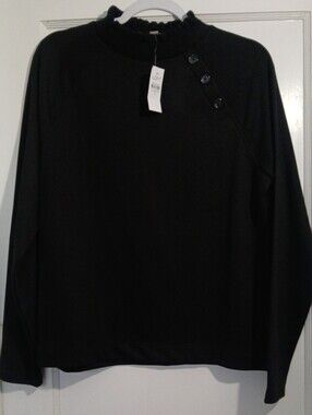 LOFT Medium Long-Sleeve Ruffle Sweater Top - NWT